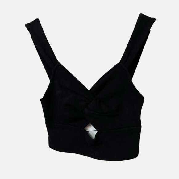 Madewell Tops - Madewell front knot black crop top